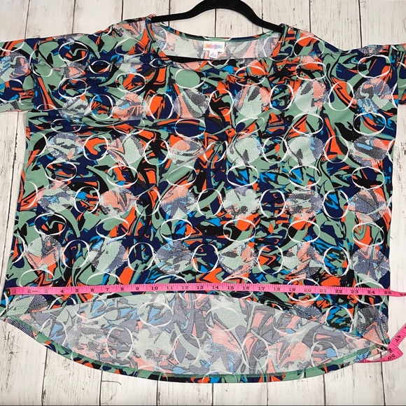 LuLaRoe Short Sleeve Large Tunic Navy hi low - Picture 4 of 8